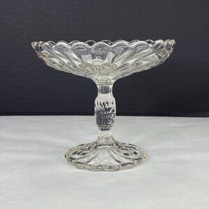 Vintage Cambridge Caprice Clear Glass Pedestal Compote Dish